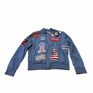 💙ONE STAR DENIM JACKET WITH PATCHES.